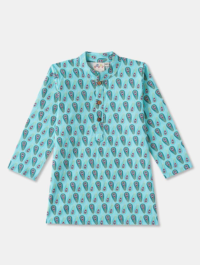 boys printed long sleeve kurta & pyjama set - 21962620 -  Standard Image - 2