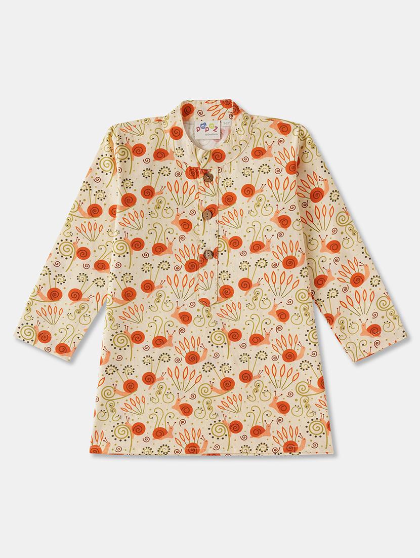 boys printed long sleeve kurta & pyjama set - 21962621 - Standard Image - 2