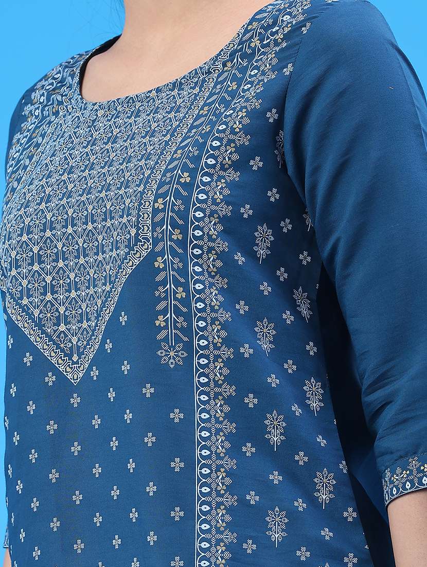 women printed round neck kurta legging set - 21962813 -  Standard Image - 2