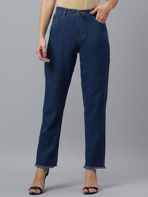 women solid mid rise straight fit jean - 21962902 - Standard Image - 0