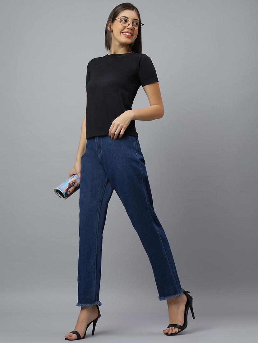 women solid mid rise straight fit jean - 21962902 - Standard Image - 2