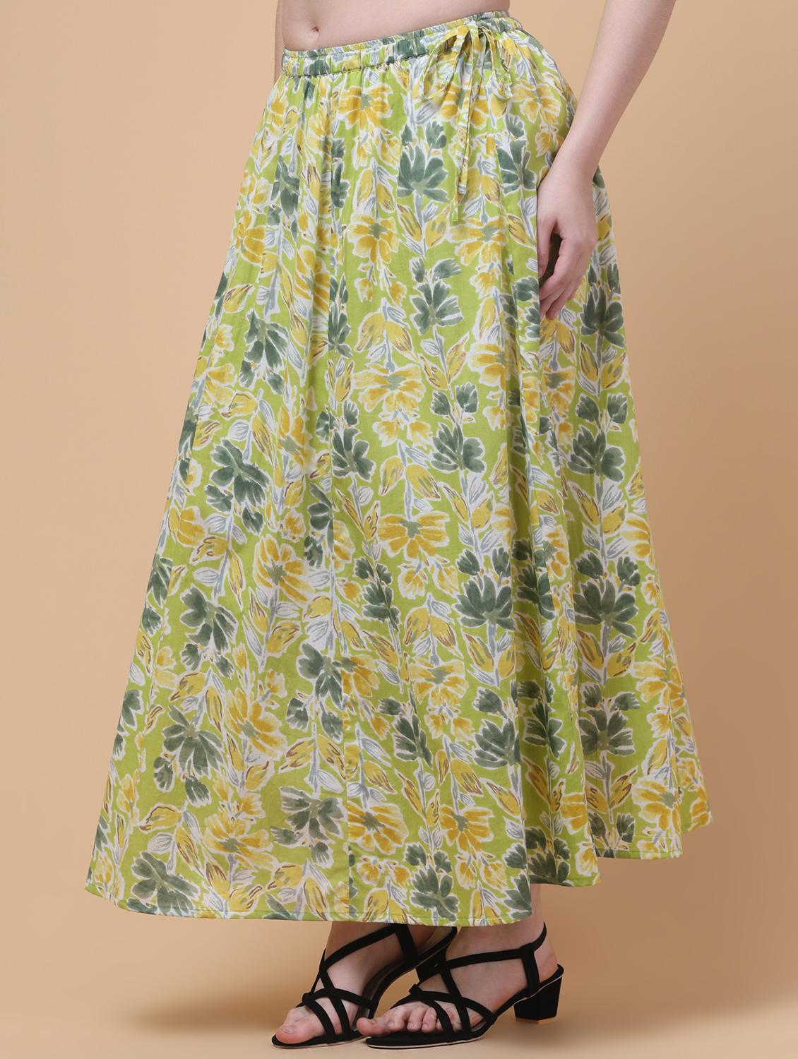 women floral print mid rise flared maxi skirt - 21962949 - Standard Image - 2