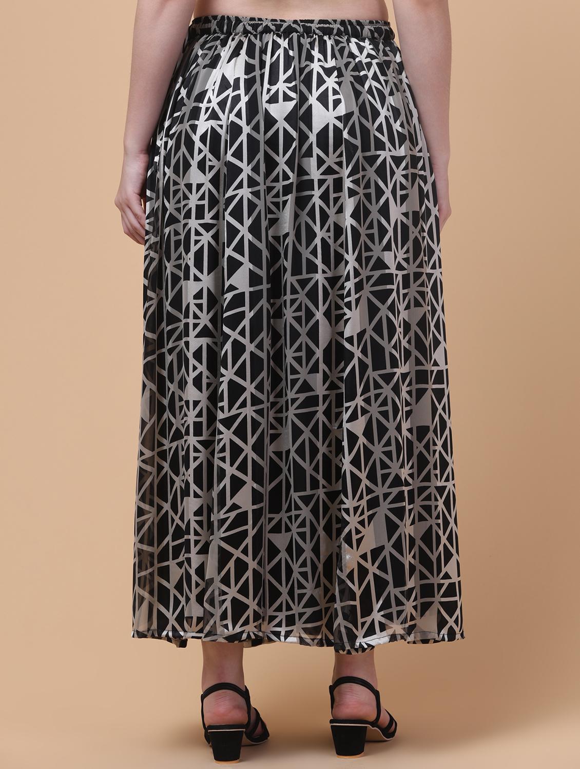 women printed mid rise flared maxi skirt - 21962952 - Standard Image - 2
