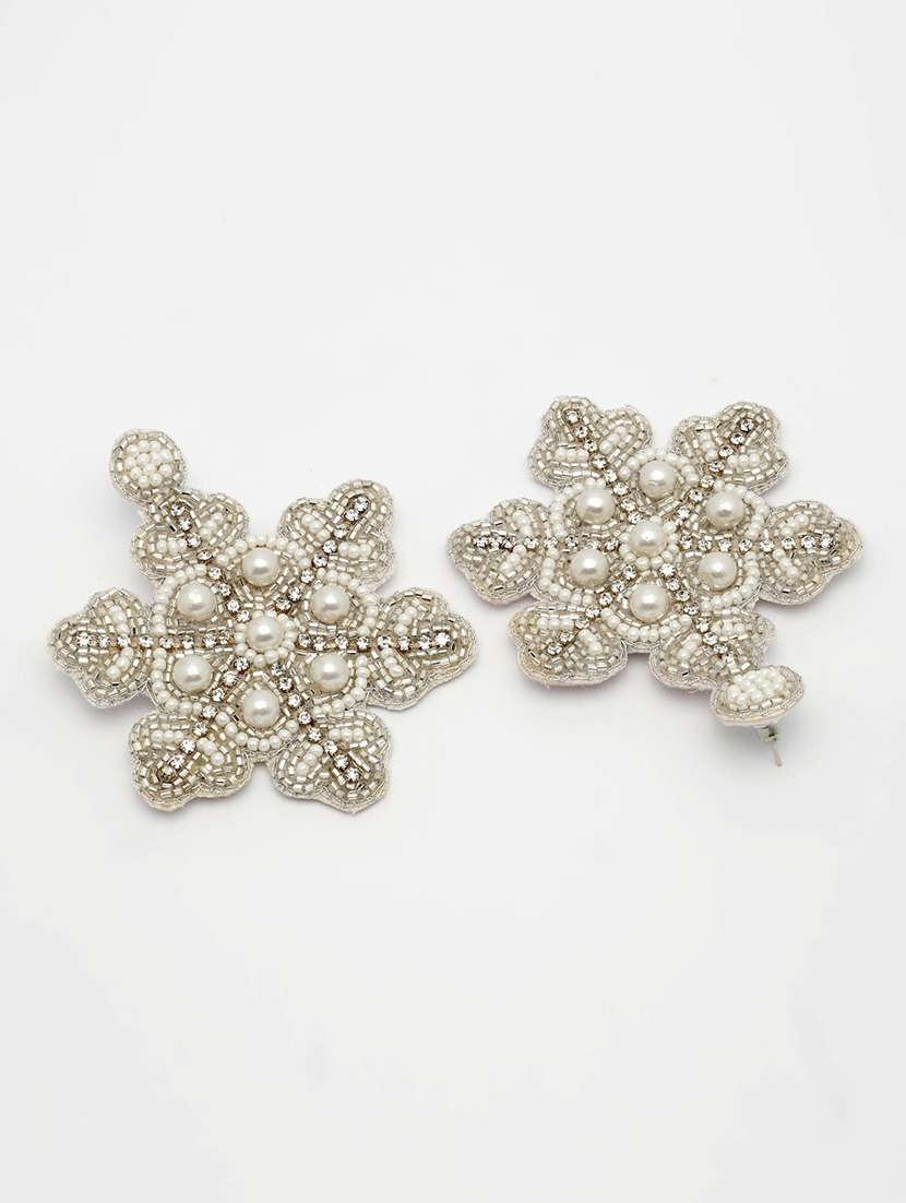 women silver embellished drop earring - 21962961 -  Standard Image - 2