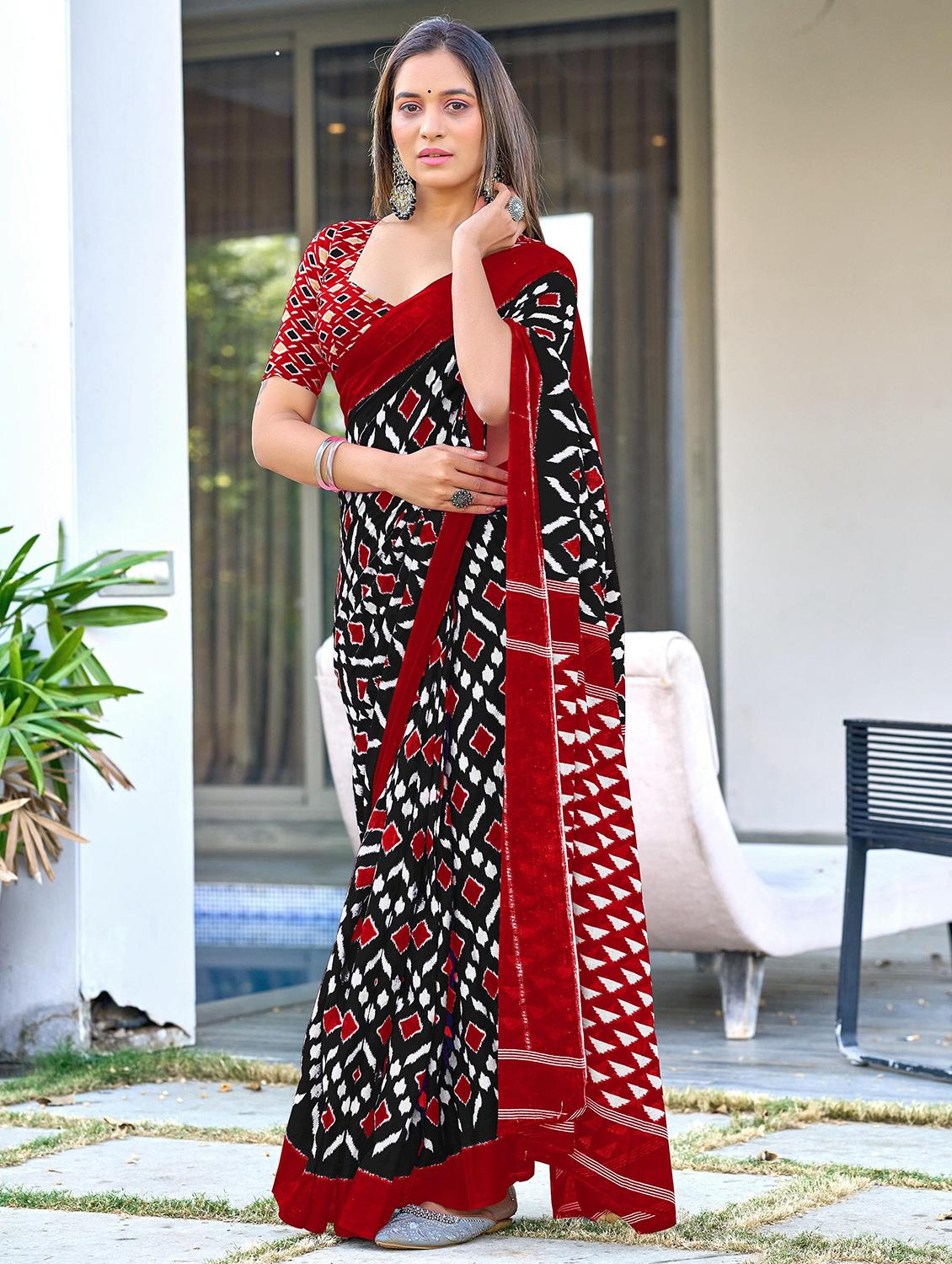 women printed casual wear saree with blouse - 21962982 -  Zoom Image - 0