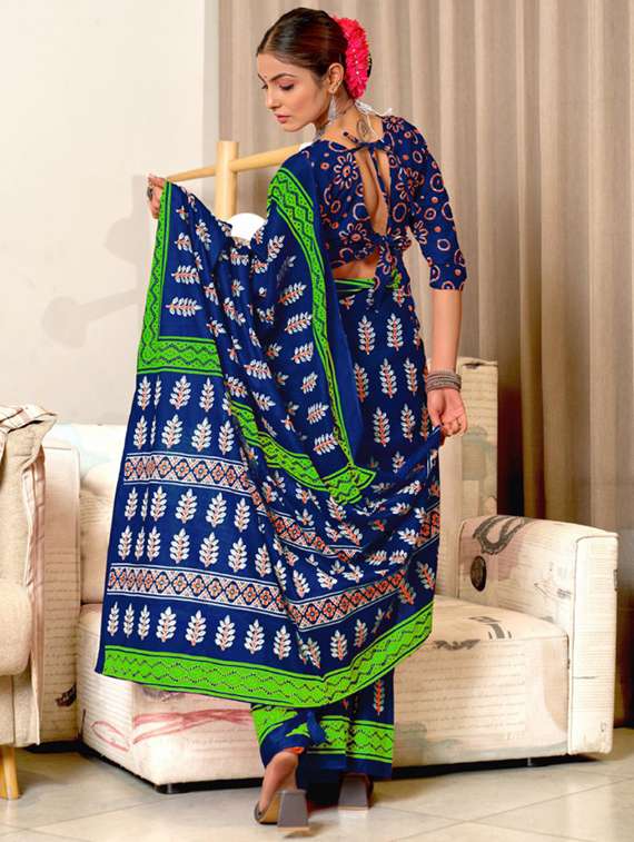 women printed casual wear saree with blouse - 21962993 -  Standard Image - 2