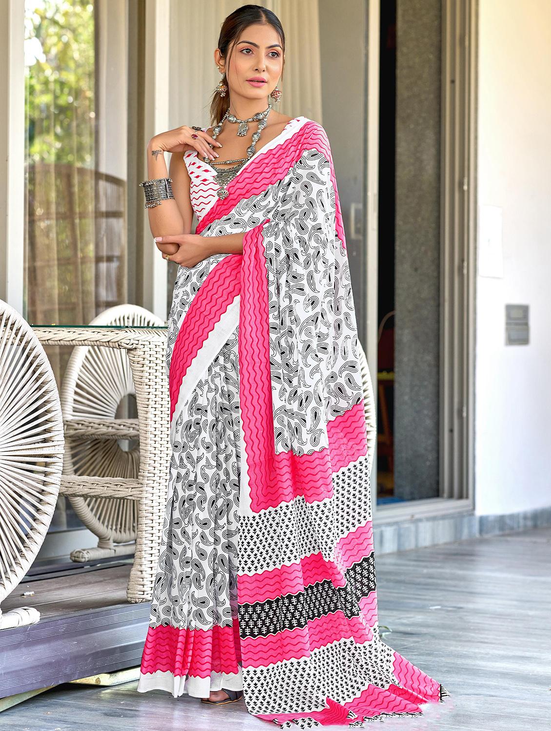 women printed casual wear saree with blouse - 21963001 -  Zoom Image - 0