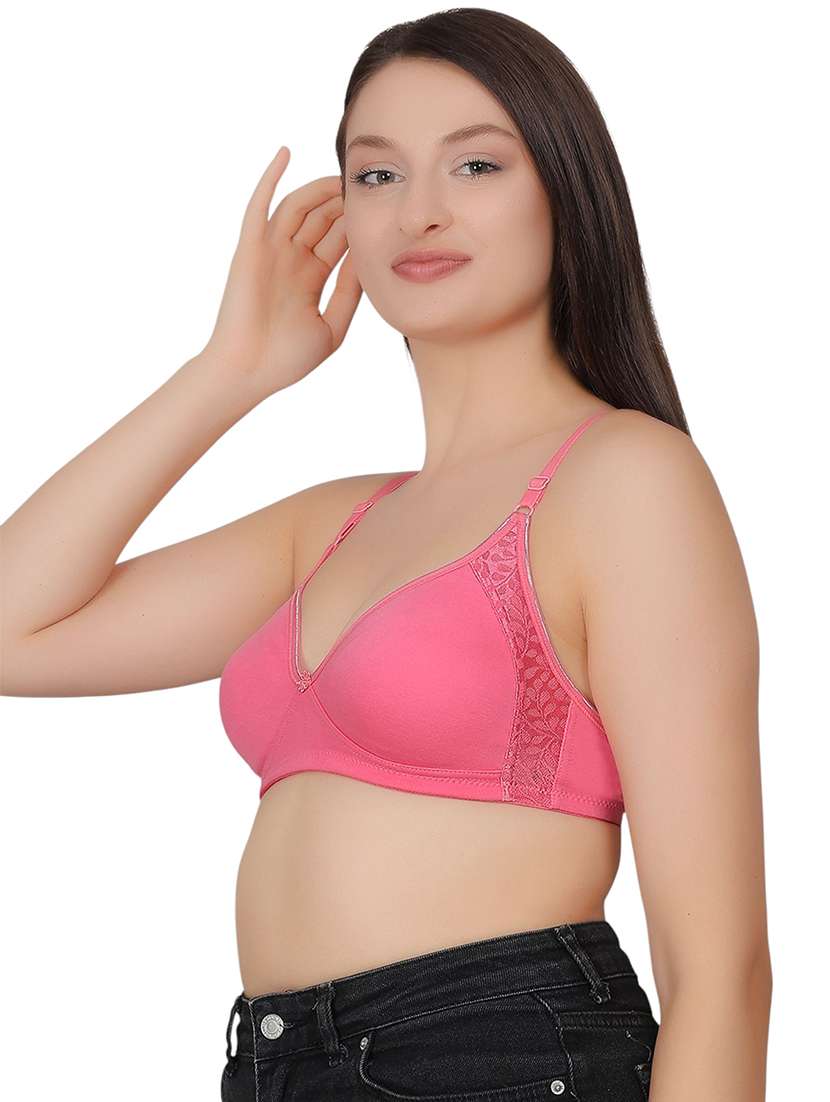 women solid lightly padded t-shirt bra - 21963215 - Standard Image - 2