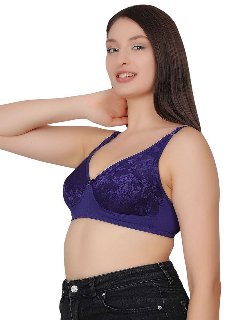 women self designed lace detailed regular bra - 21963229 - Standard Image - 2