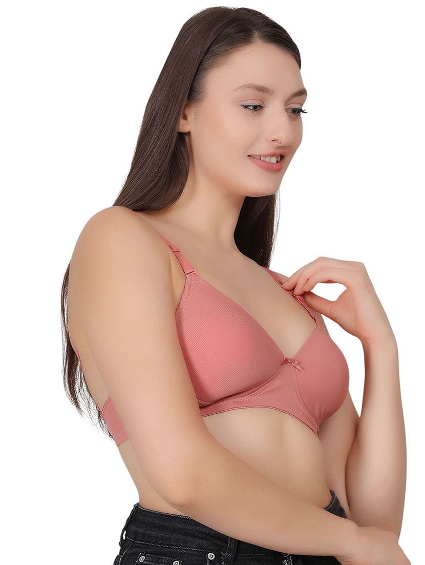 women solid lightly padded t-shirt bra - 21963236 - Standard Image - 2