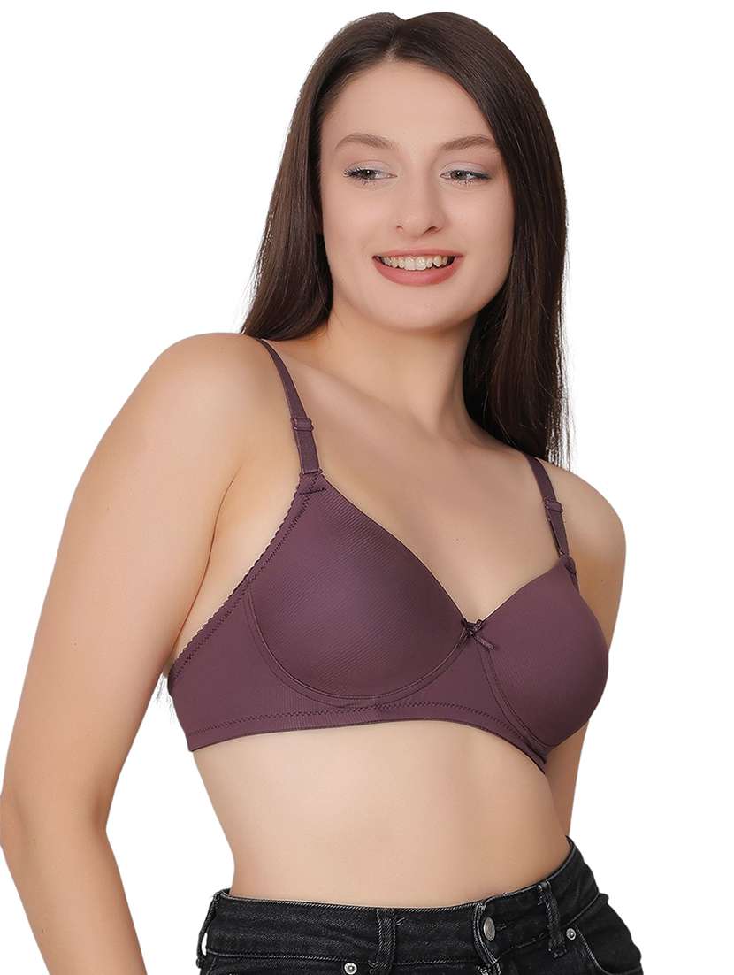 women solid lightly padded t-shirt bra - 21963237 -  Standard Image - 2