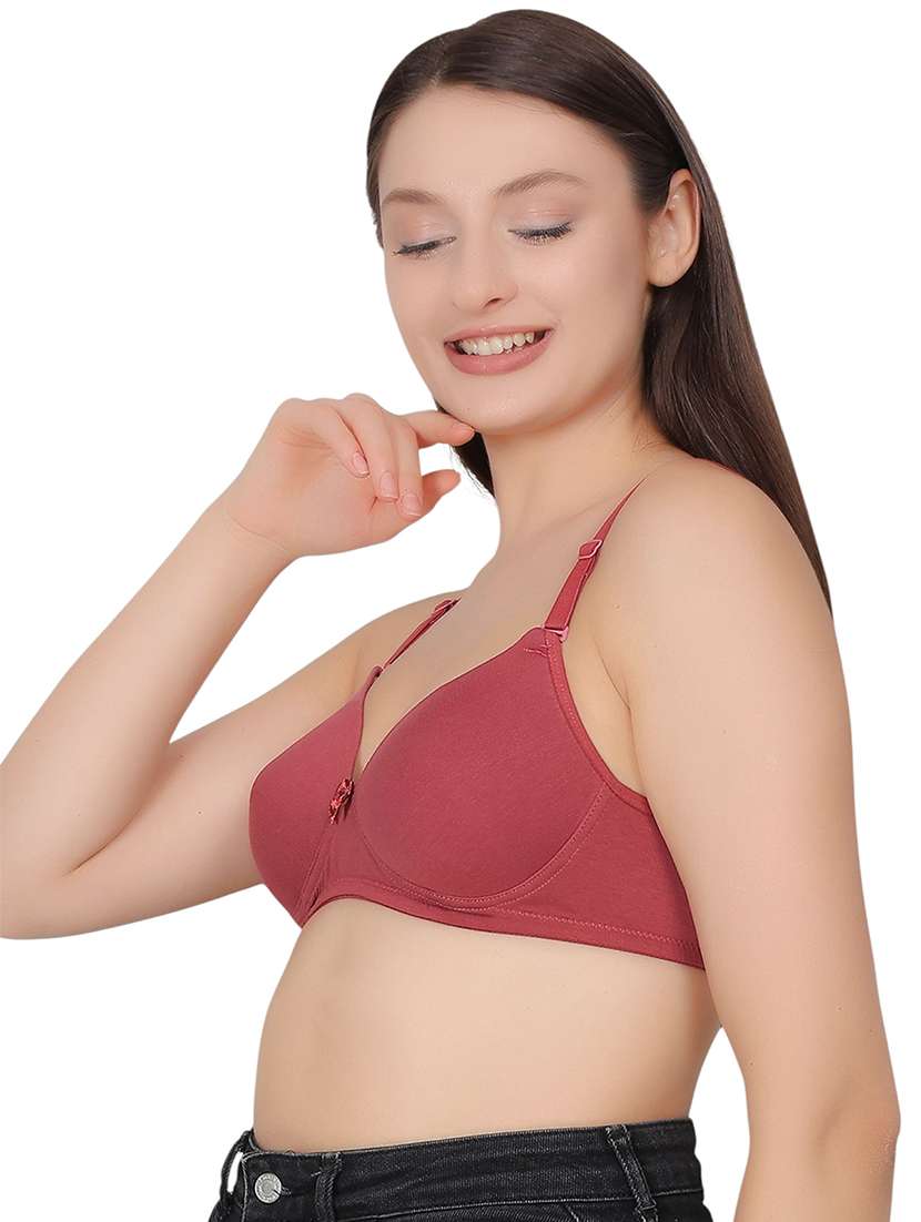 women solid lightly padded t-shirt bra - 21963242 - Standard Image - 2