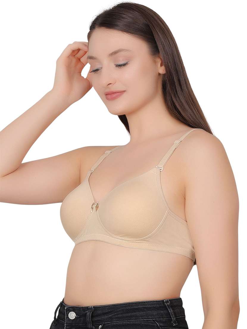 women solid lightly padded t-shirt bra - 21963244 - Standard Image - 2