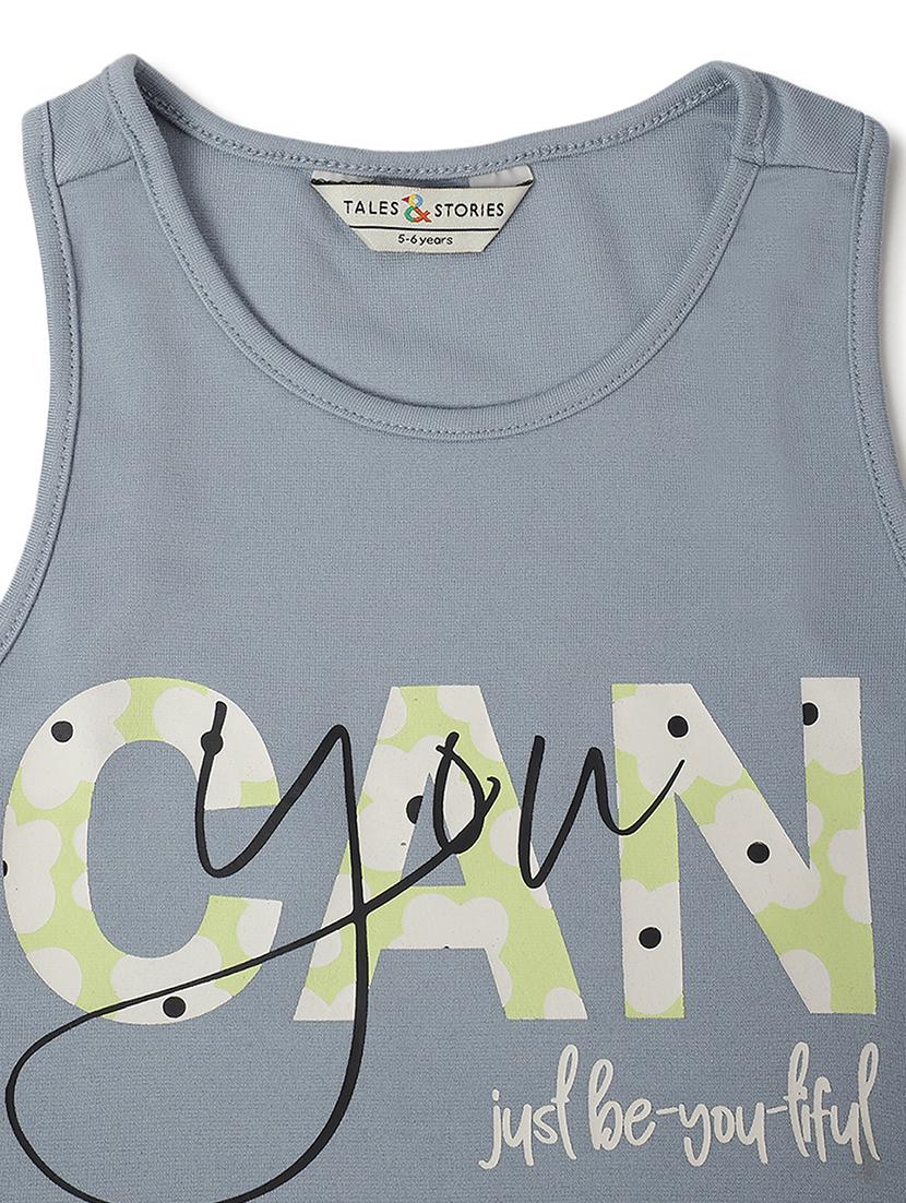 girls printed sleeveless high low top - 21963303 - Standard Image - 2
