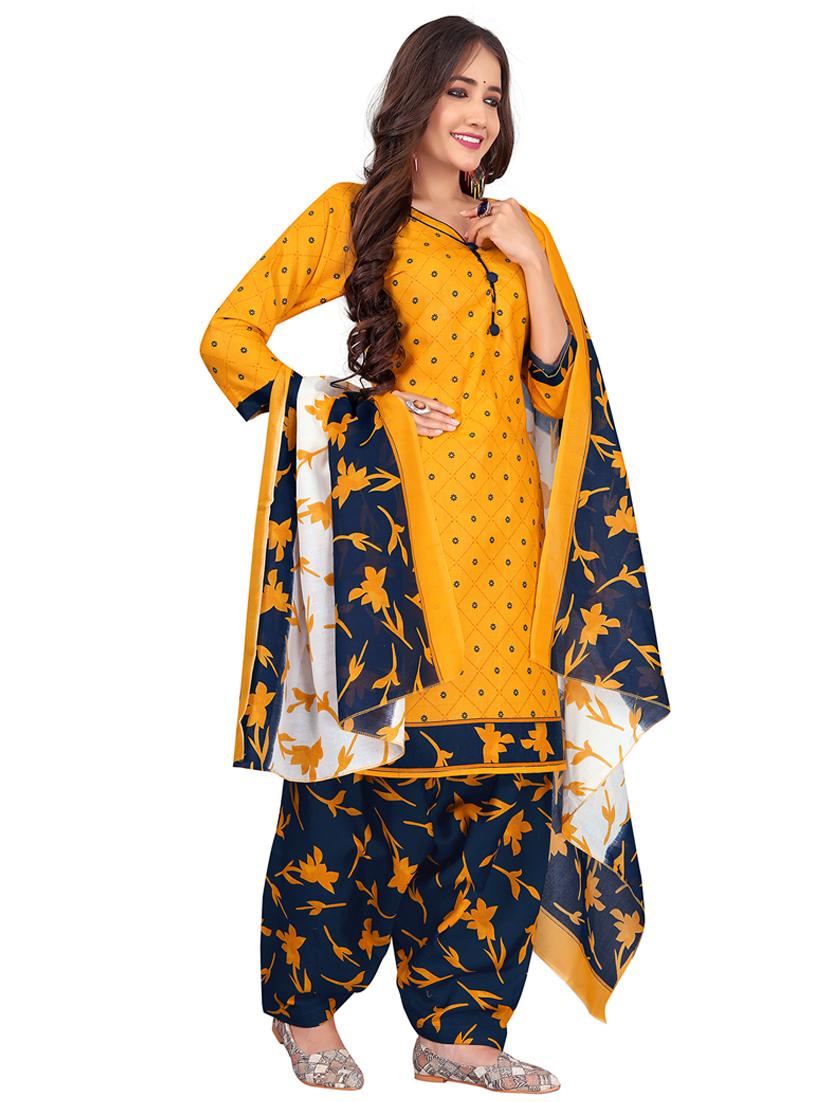 women printed three quarter sleeve kurta salwar with dupatta set - 21963367 - Standard Image - 2