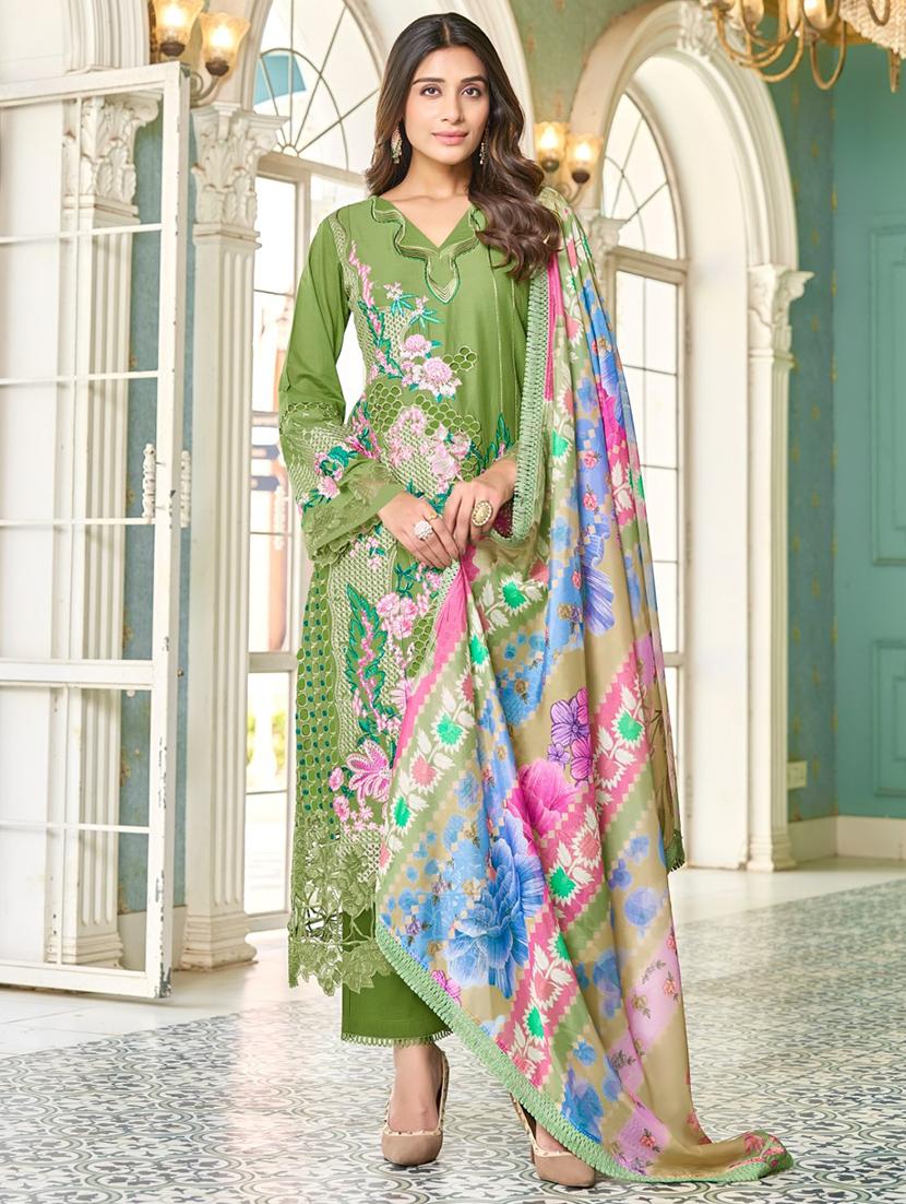 women long sleeve kurta pant with dupatta set - 21963413 - Zoom Image - 0