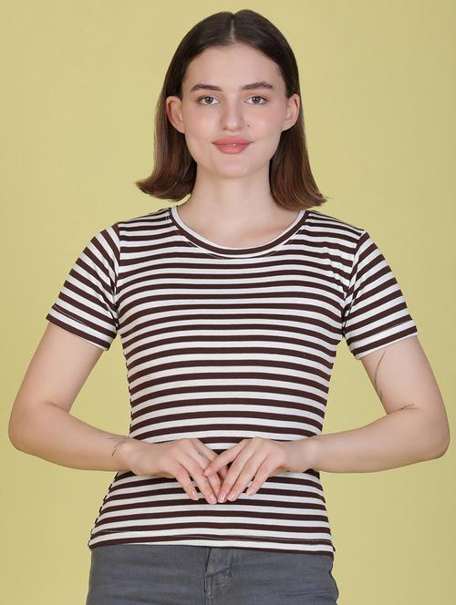 women striped short sleeve t-shirt - 21963933 - Standard Image - 0