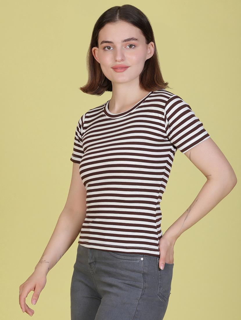 women striped short sleeve t-shirt - 21963933 - Standard Image - 2