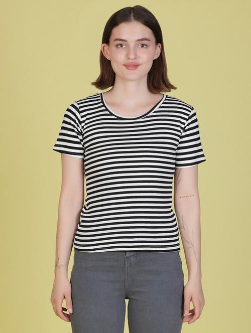 women striped short sleeve t-shirt - 21963934 - Standard Image - 0