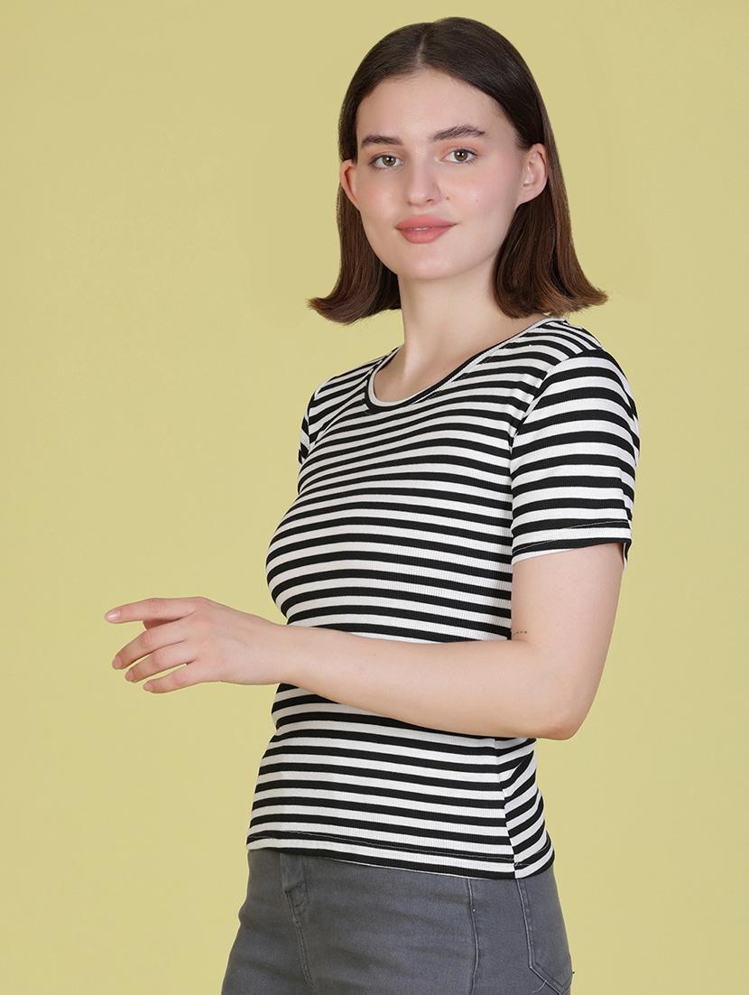 women striped short sleeve t-shirt - 21963934 - Standard Image - 2