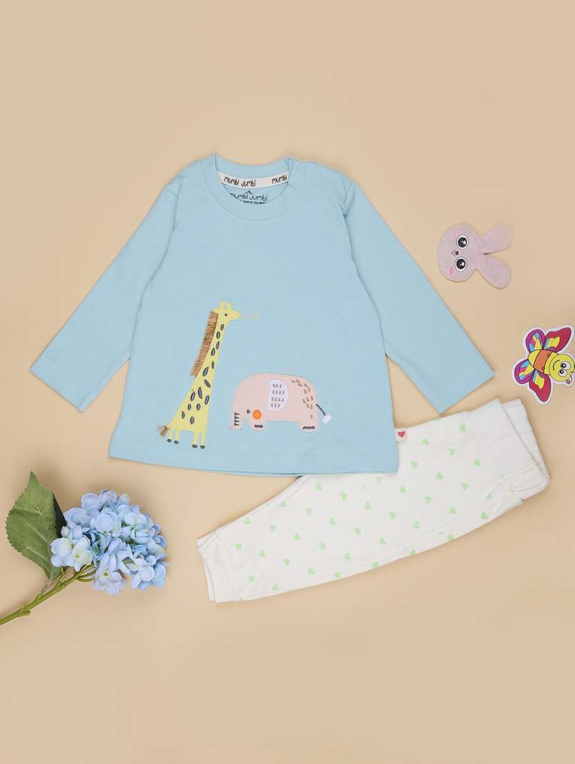 girls printed long sleeve full lnegth set