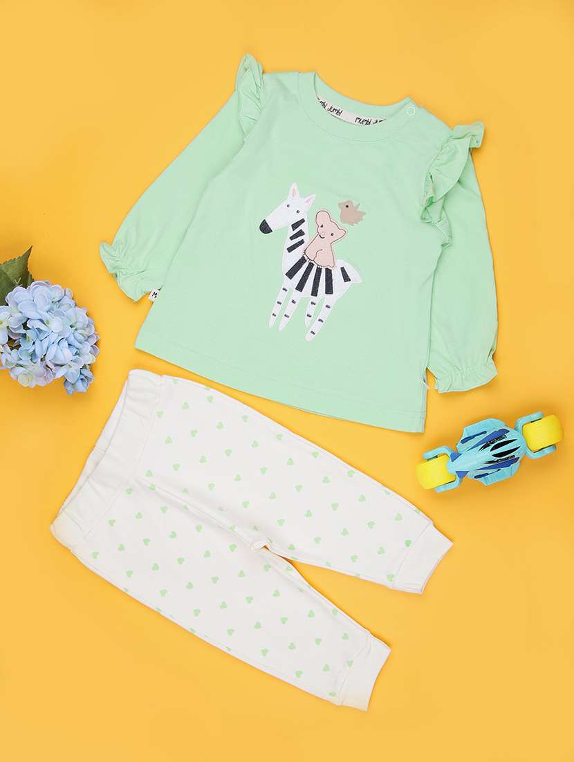 girls printed long sleeve full lnegth set