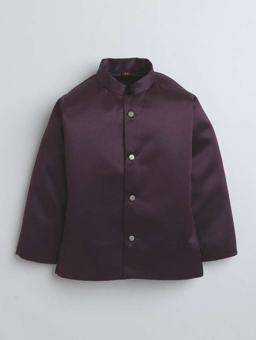 boys solid shirt and trouser with embellished wasitcoat set - 21964315 -  Standard Image - 2