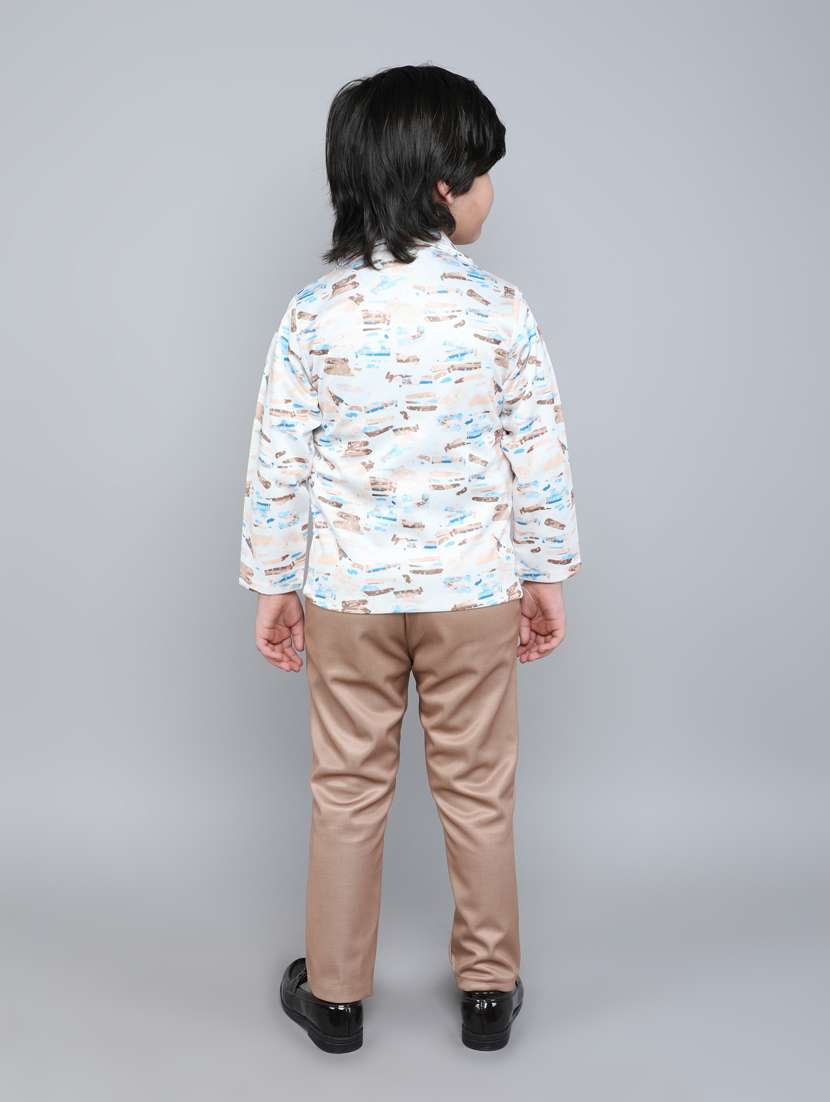 boys printed blazer and trouser set - 21964321 -  Standard Image - 2