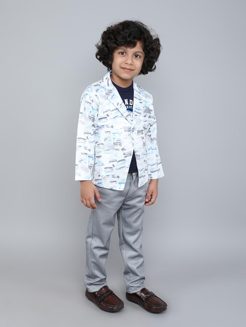 boys printed blazer and trouser set - 21964323 - Standard Image - 2