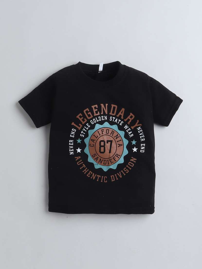 boys printed  t-shirt and trouser with blazer set - 21964335 -  Standard Image - 2