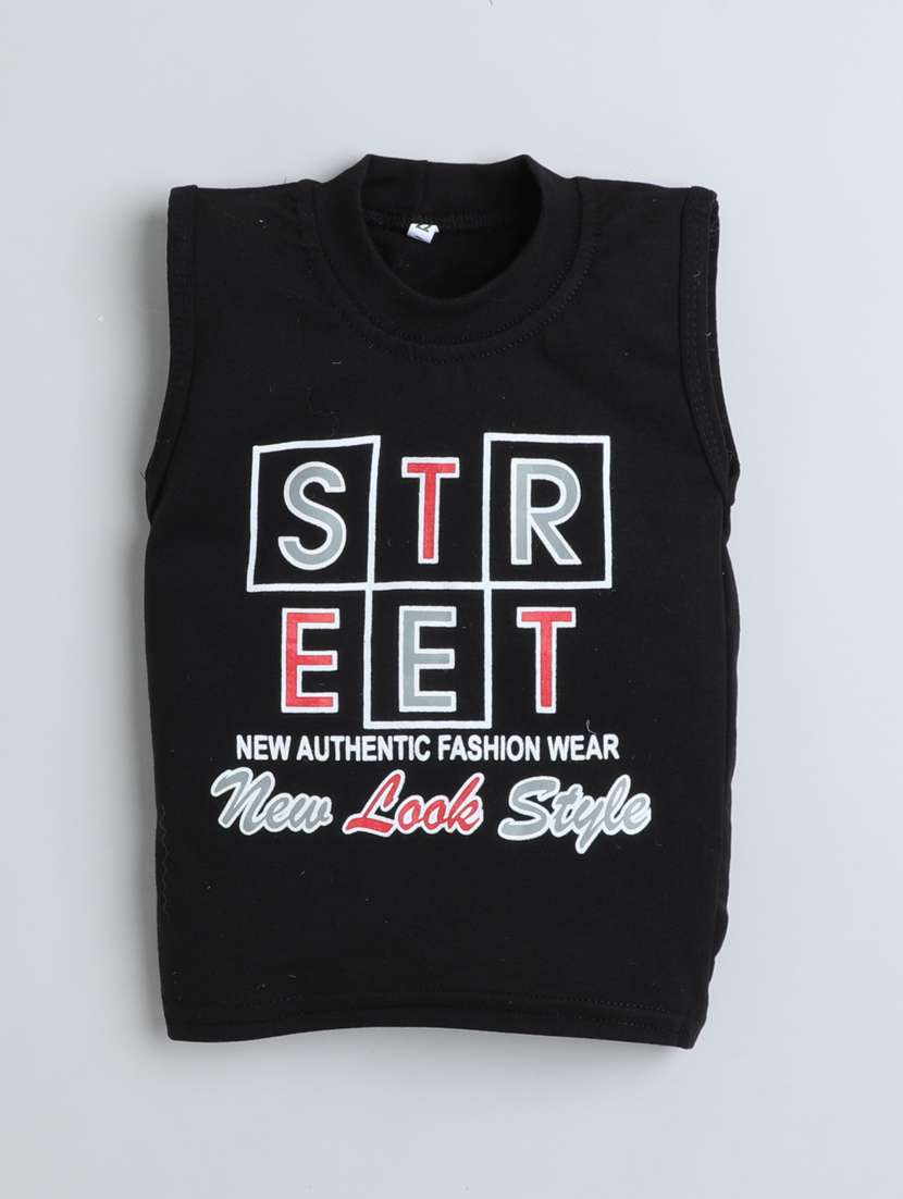 boys printed  t-shirt and trouser with blazer set - 21964338 -  Standard Image - 2