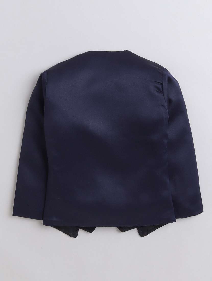 boys solid shirt and trouser with self designed blazer set - 21964356 -  Standard Image - 2