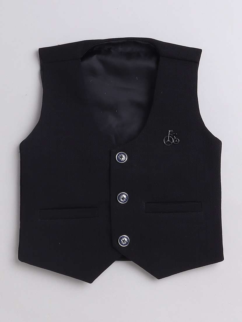 boys solid shirt and trouser with waistcoat set - 21964426 -  Standard Image - 2