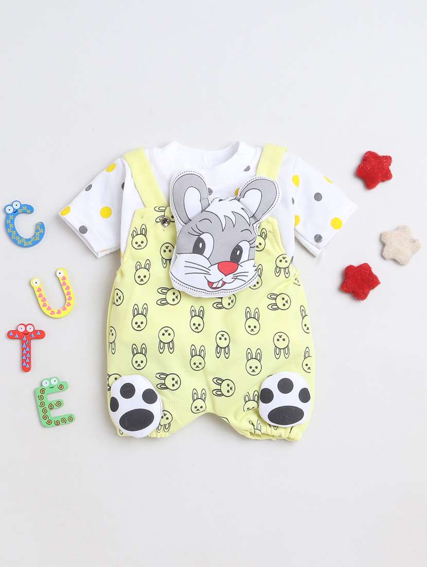 kids pack of 3 printed t-shirt and dungaree set - 21964485 -  Standard Image - 2