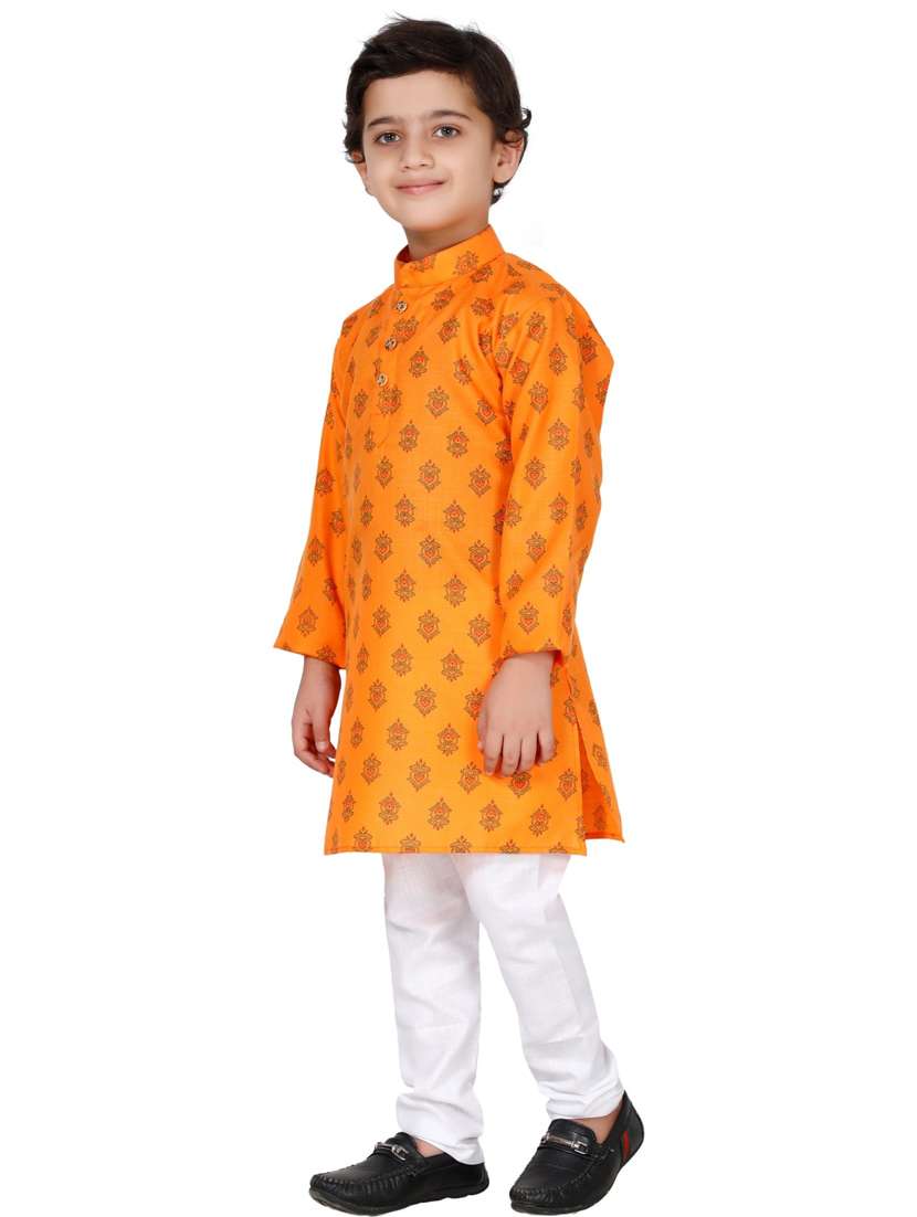 boys printed long sleeve kurta and pyjama set - 21964515 -  Standard Image - 2