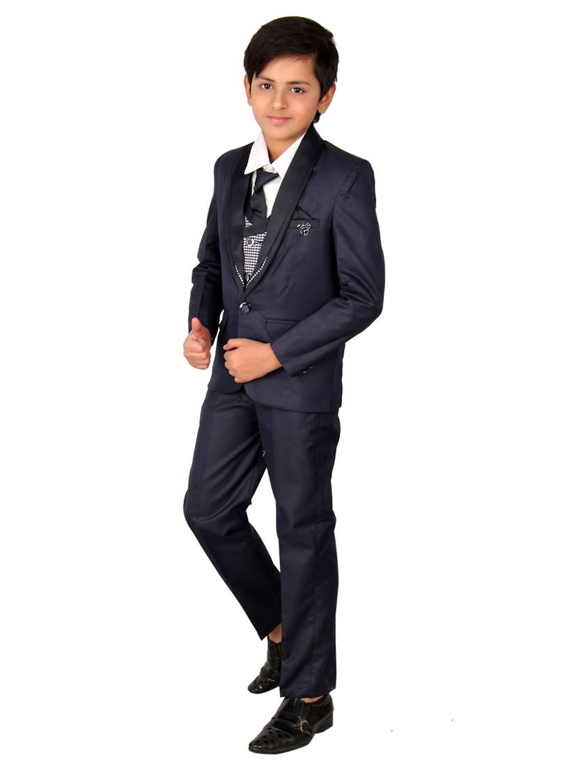 boys solid long sleeve three-piece suit set - 21964533 -  Standard Image - 2