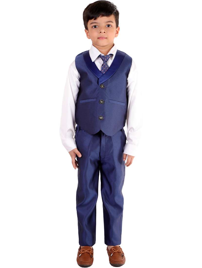 boys solid long sleeve three-piece suit set - 21964552 -  Standard Image - 2