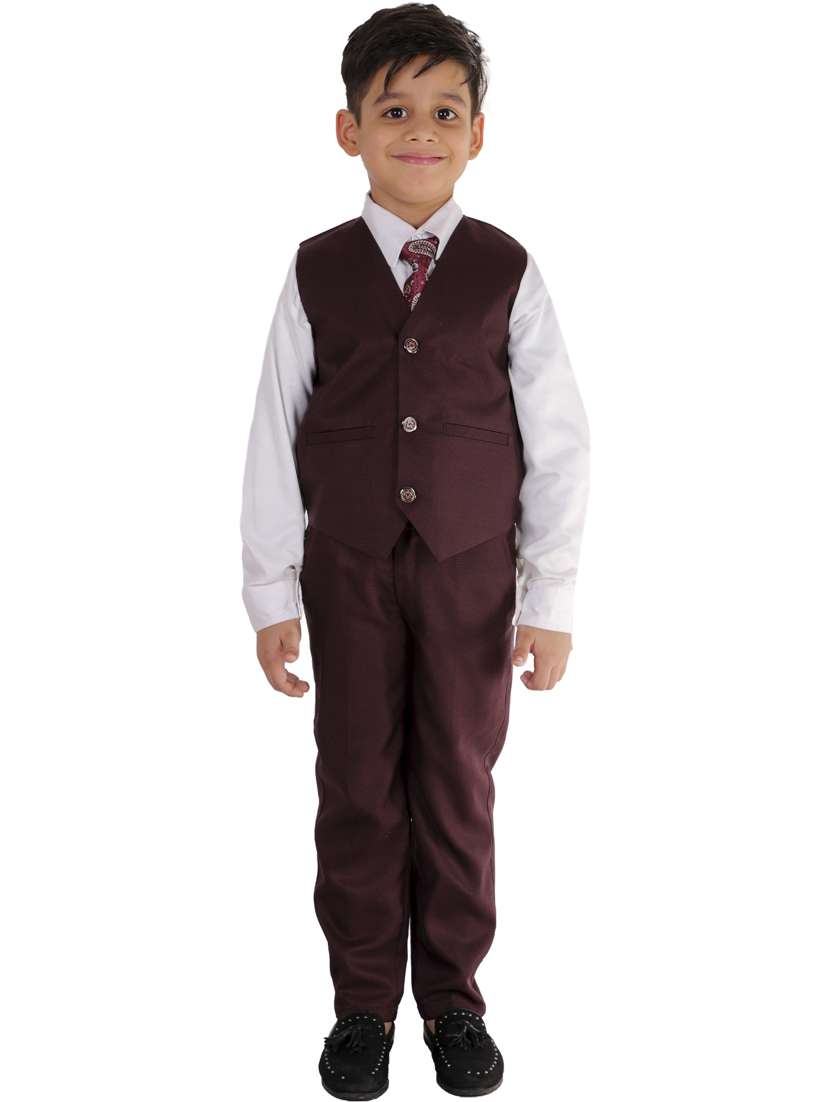 boys solid long sleeve three-piece suit set - 21964559 -  Standard Image - 2