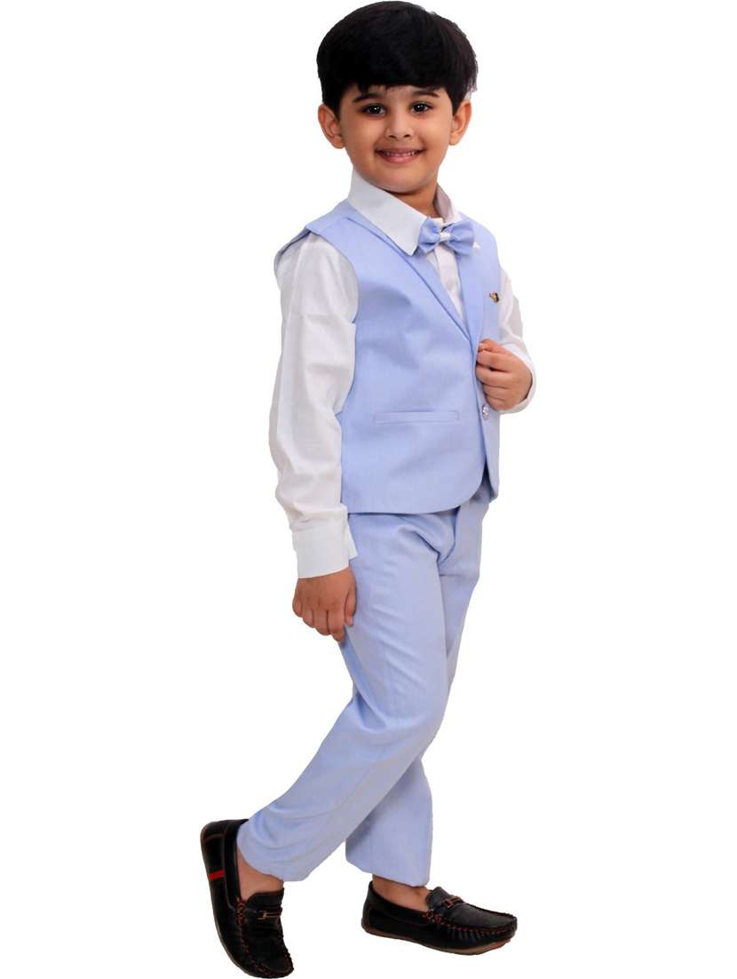 boys solid waistcoat and trouser set - 21964610 -  Standard Image - 2