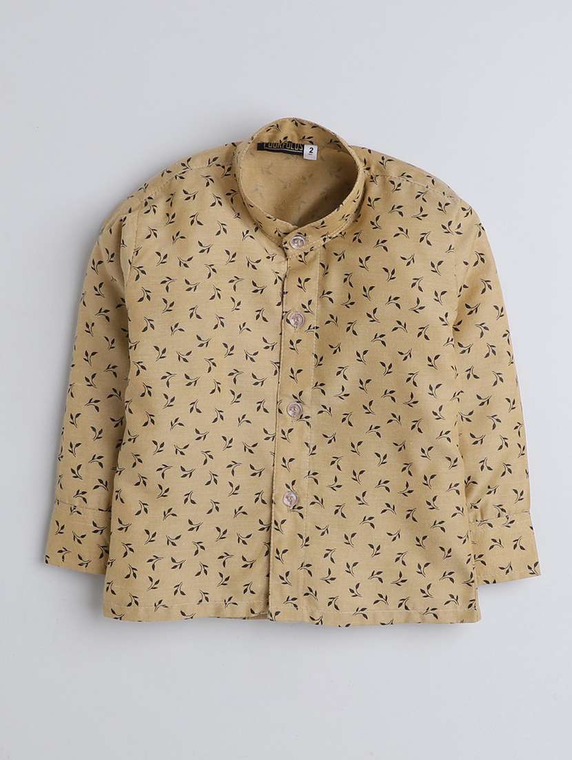 boys printed shirt and trouser with waistcoat set - 21964646 -  Standard Image - 2