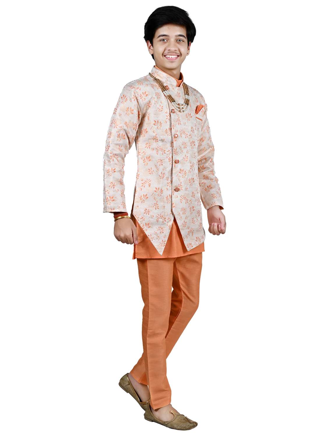 boys floral print sherwani with pant set - 21964781 - Standard Image - 2