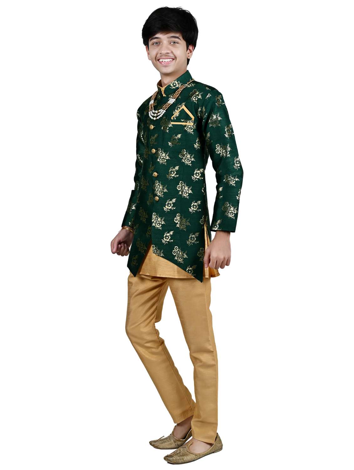 boys floral print long sleeve sherwani - 21964783 - Standard Image - 2