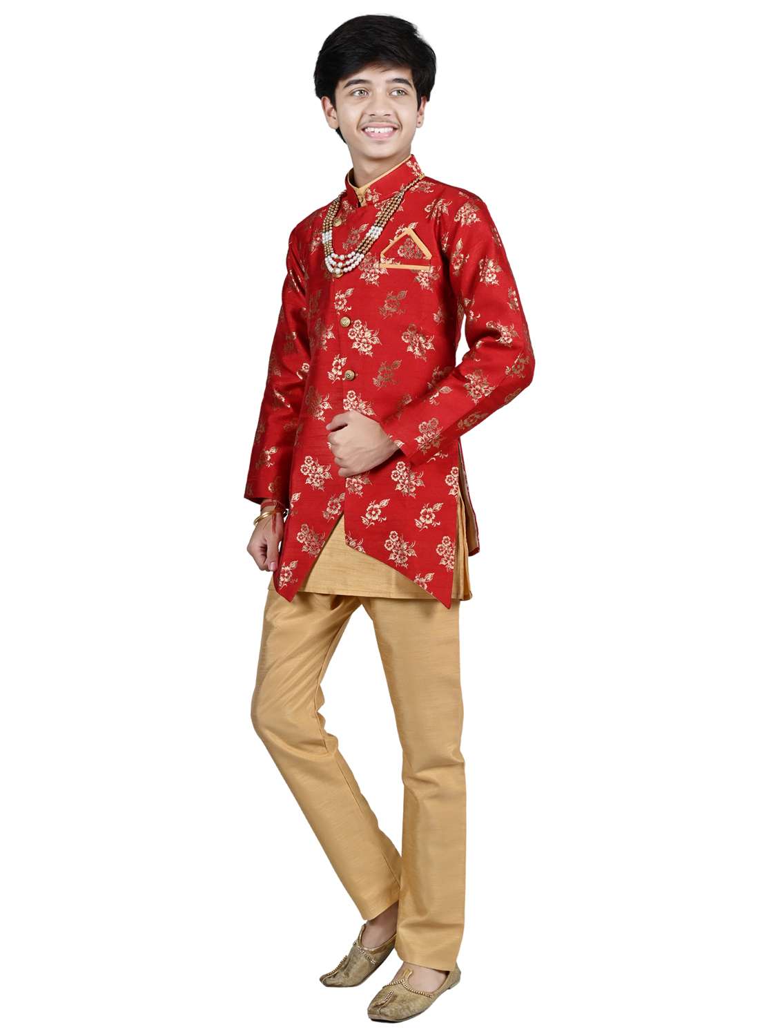 boys floral print long sleeve sherwani - 21964785 - Standard Image - 2