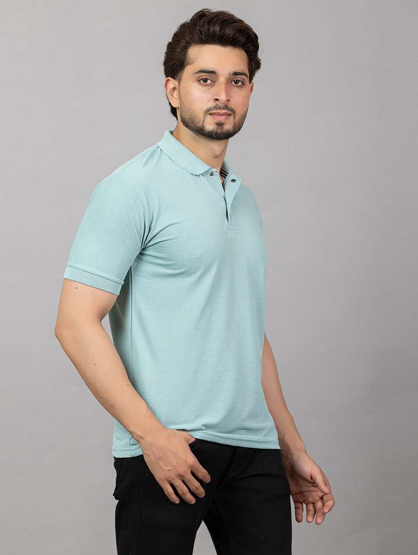 men self design short sleeve regular fit polo t-shirt