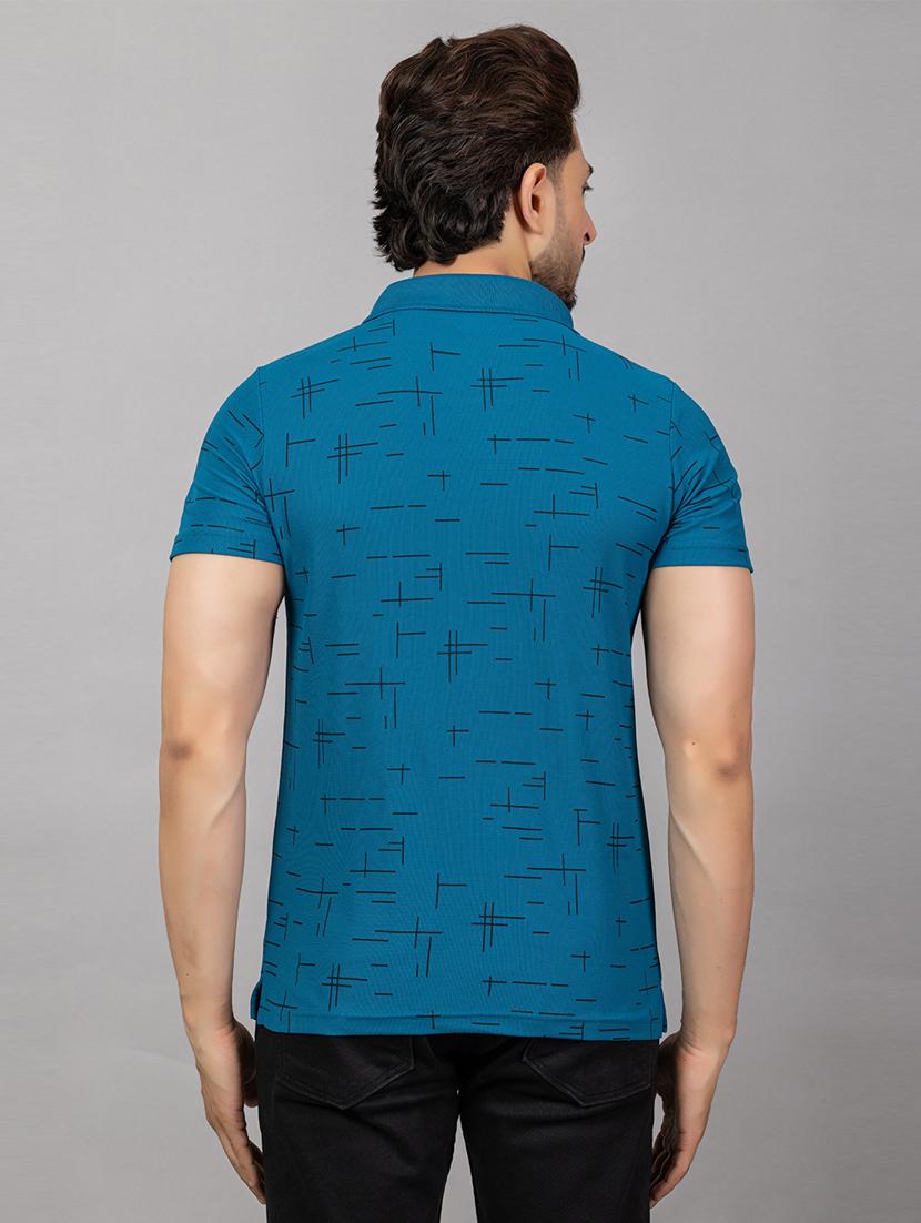 men printed short sleeve slim fit polo t-shirt - 21964805 - Standard Image - 2