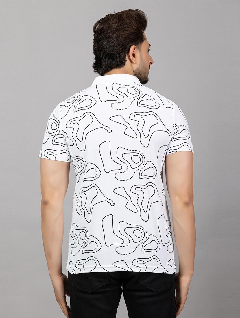 men printed short sleeve slim fit polo t-shirt - 21964807 - Standard Image - 2