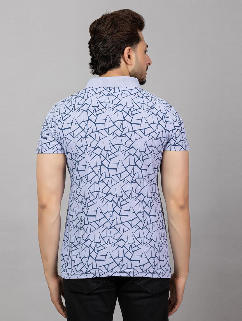 men printed short sleeve slim fit polo t-shirt - 21964808 - Standard Image - 2
