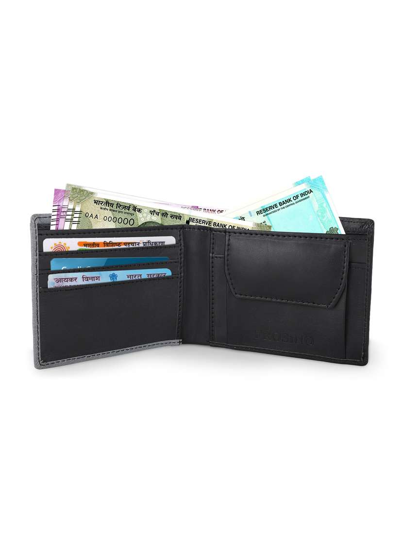 men grey textured bi-fold wallet - 21964823 -  Standard Image - 2