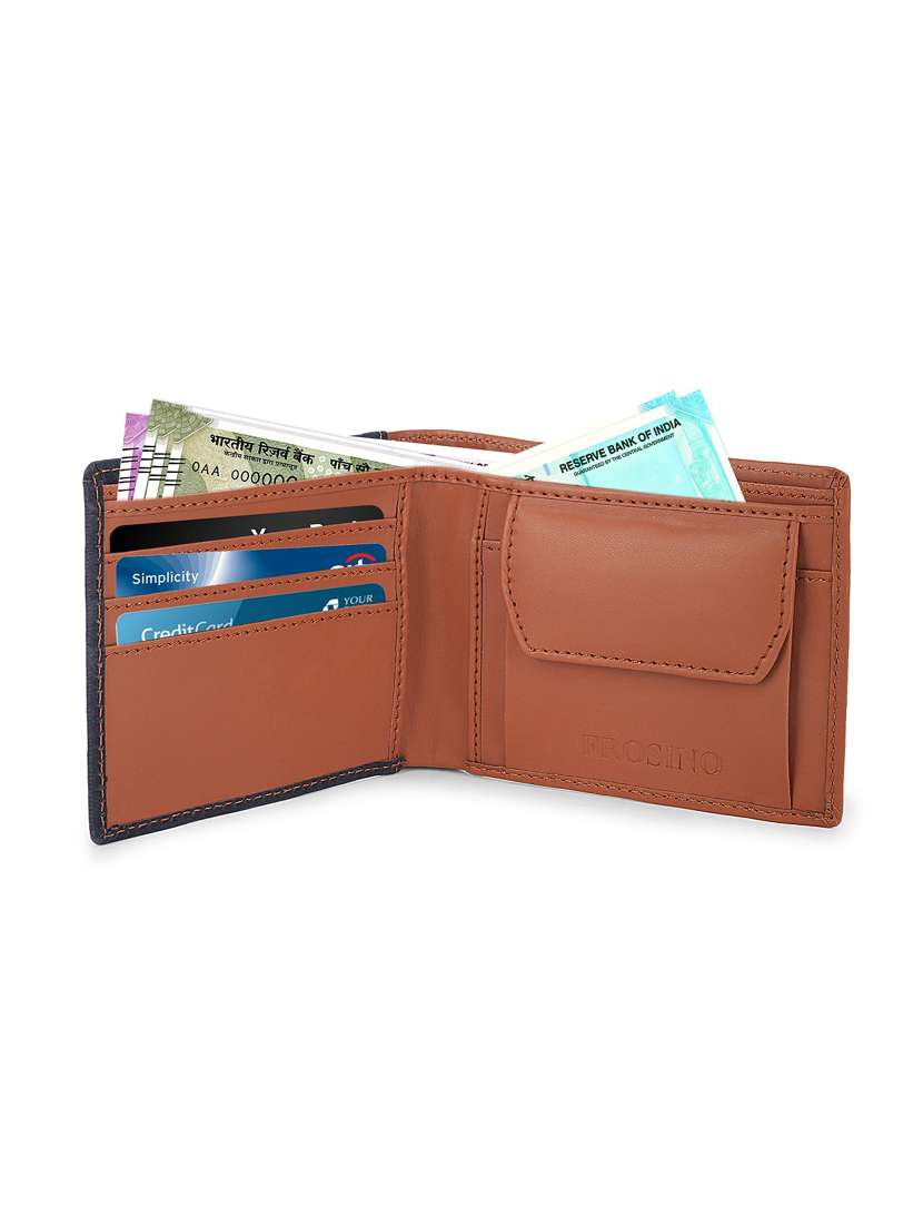 men navy blue textured bi-fold wallet - 21964824 -  Standard Image - 2