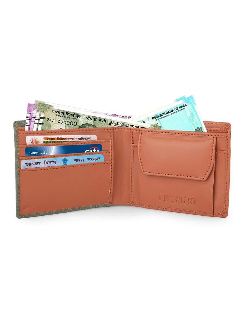 men green textured bi-fold wallet - 21964825 -  Standard Image - 2